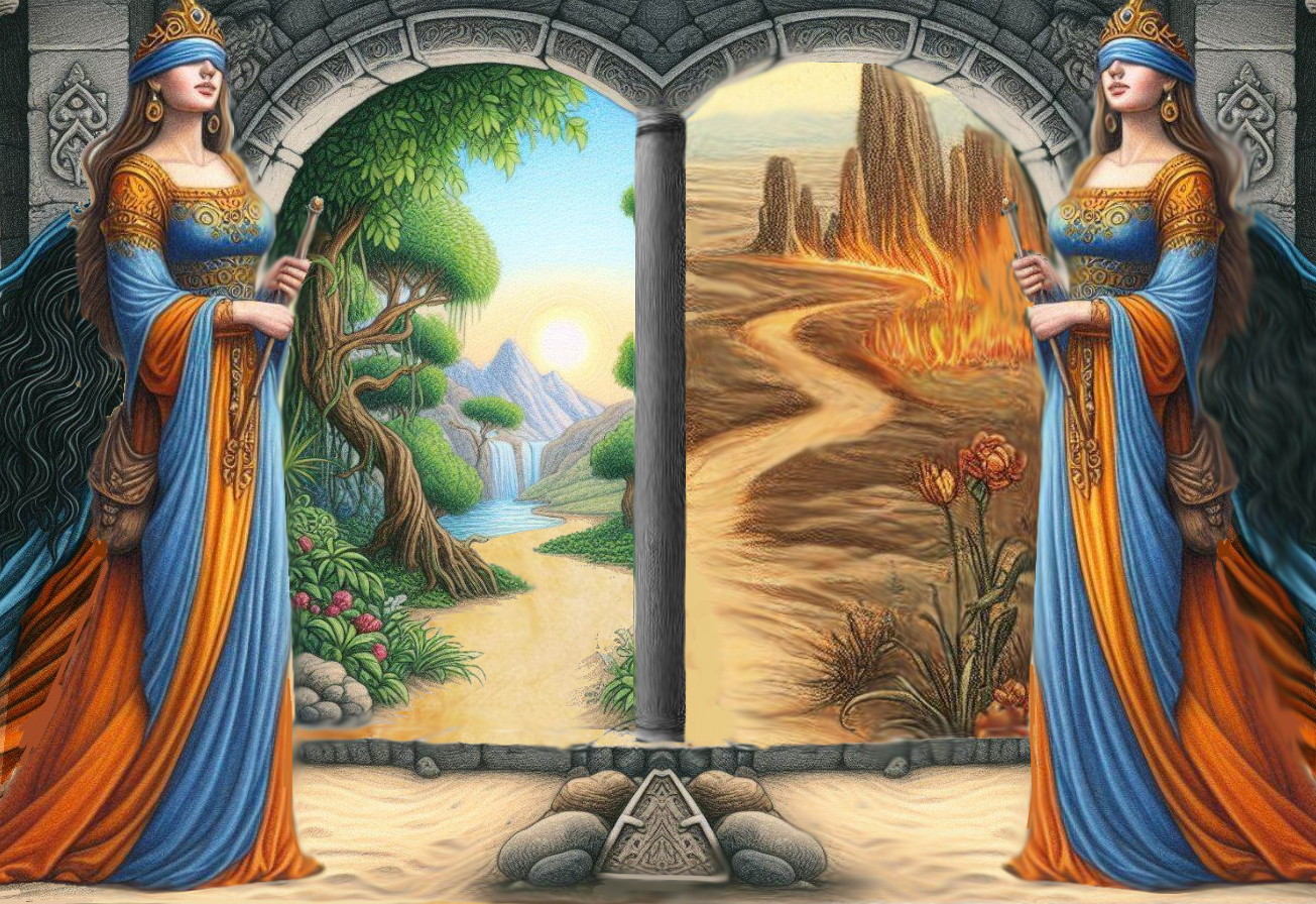 THE TWIN GATE OF TYCHE, FORTUNE AND MISFORTUNE
